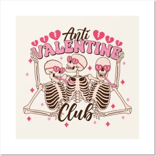 Anti Valentine Club Skeleton Posters and Art